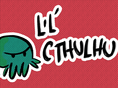 Lil Cthulhu Full cthulhu illustration lettering sticker