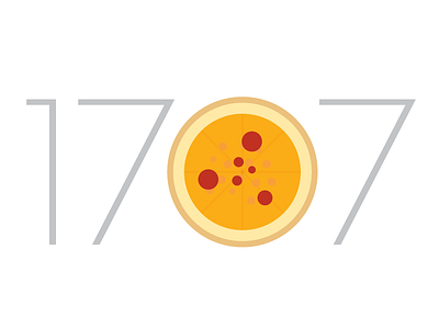 1707 Pizza branding logo nomnomnom pizza typography