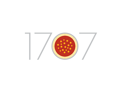 1707 Pizza Logo branding illustration logo nomnomnom pizza yum