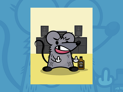 Rad Rat Poster booze character illustration poster print rad rat