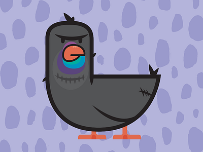 Pissed Off Pigeon character illustration pissed off pigeon poster print rad rat