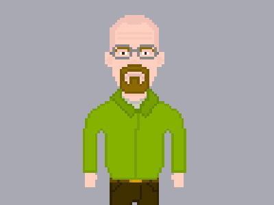 Walter White breaking bad pixel art walter white