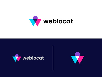 weblocat - W+Location brand identity brand merk branding design ecommerce flat color letter w location logo logo design logo merk modern logo point w logo