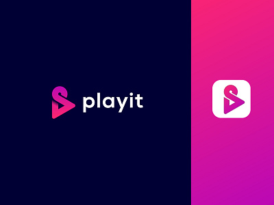 Playit Logo design brand identity branding creative logo design gradient logo inspiration dribbble logo logo design logo tredns 2022 logodesigns media modern colorful logo modern logo modern logo design online p logo p play logo design play play logo design playit video logo