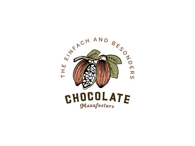 Cocoa bean vintage hand drawn logo