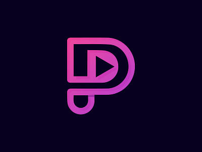 letter p play logo design