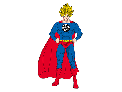 Goku X Superman animation art dc design dragonball goku illustration superman tracing vector