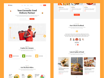 Food Delivery Web Design app design graphic design landing page design logo ui ui design uiux ux ux design uxui web design website
