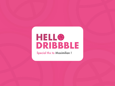 [First Shot] Hello Dribbble ! card debut firstshot hello pink popup sketchapptv ui