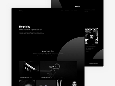 Minimal - Black & White Website | Free .Sketch #7 black clean dailyui freebie homepage landing page layout minimal minimalism sketch ui web