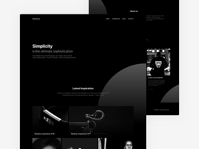 Minimal - Black & White Website | Free .Sketch #7