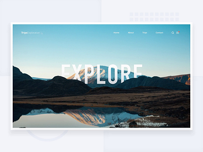 Explore - Simple header with Parallax animation app branding clean concept dailyui design gif header landing page layout logo minimal minimalism sketch typography ui ux web webdesign