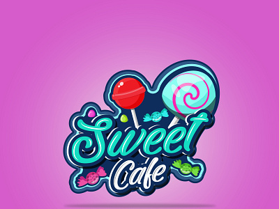 LOGO For Sweet Cafe 3d 3d logo branding design fiverr food logo freelancer graphic design logo logo creation rahat150