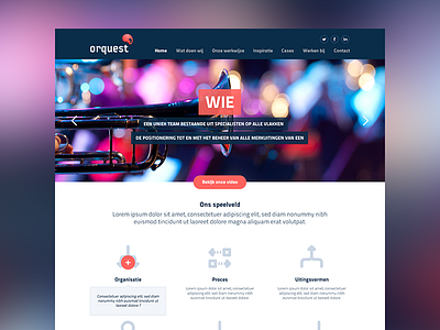 Orquest colorful design dutch homepage icons landingpage ui web
