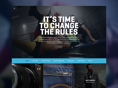 Think Blink Homepage big design full screen header homepage interface video website