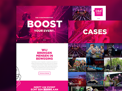 Dechesne & Boertje cases colorful landing overview page photography purple typography webdesign