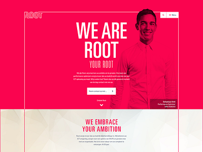 ROOT design home ict page red typography web