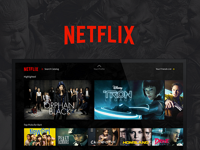 Netflix Exploration entertainment interface media movies netflix tv