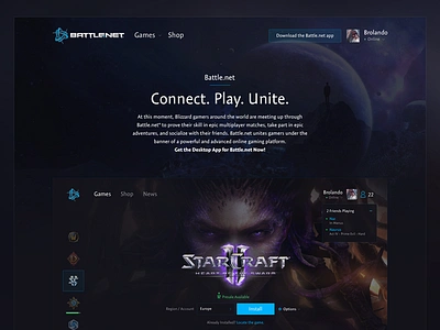 Battle.Net battle.net blizzard design desktop diablo entertainment games starcraft web