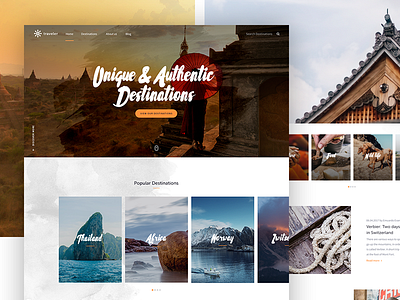 Travel concept design landing page photography thumb travel traveling website