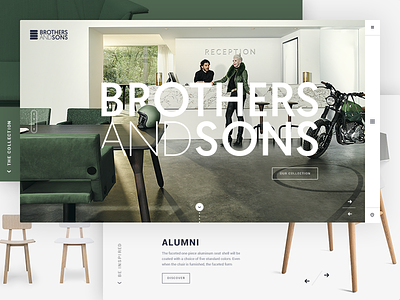 Brothers and Sons clean design furniture landing photography product typography web white
