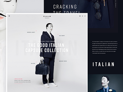 Caruso different fashion landing page shopping typography web design