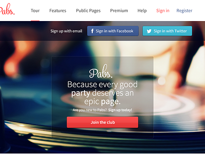Landing page background button clean club disco landing page page party photography