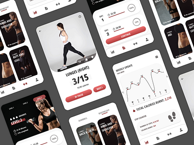 UI design for a Workout App. design figma figmadesign fitness app ui uidesign userinterface ux workout app