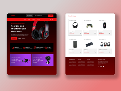 Electronics Online Store Concept business dark theme dark ui design drone ecommerce electronics figma figma design figmaafrica headphones online store shop store storefront ui web