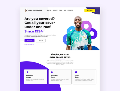 Dynamic Insurance Brokers Concept Web Site Design branding business design figma insurance landingpage ui web