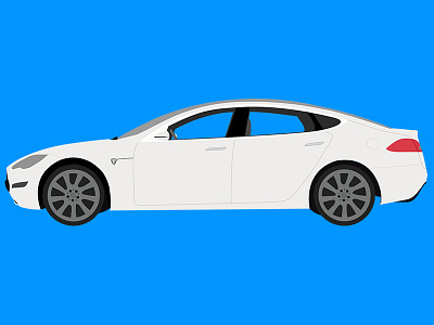 Flat Tesla Model-S car electric flat model s simple technology tesla