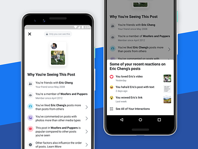 Why Am I Seeing This Post? android design facebook ios news feed transparency