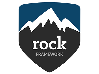 Rock Framework Logo badge logo mountain rock shield