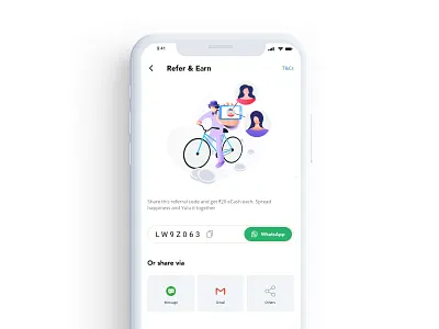 REFERAL blue cycle design flat illustration mobile app mobile ui placeholder refer share uiux violet