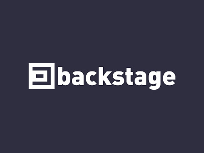 backstage logo - negative banking black and white brand brand design brand identity branding business compliance corporate figma geometric graphic grid identity logo logo design minimal technology typeface