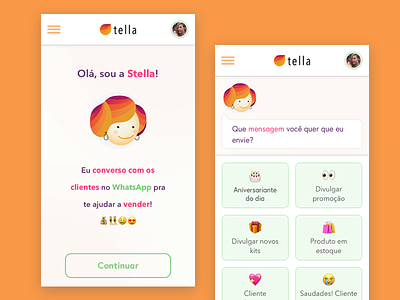 stella bot app bot character design chat app chat bot conversational conversational ui digital interface messaging messaging app mobile mobile app ui ux ux design uxdesign uxui