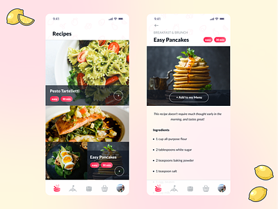 Recipe Screen / Mobile app branding design editorial inspiration interface lifestyle mobile recipe ui ux