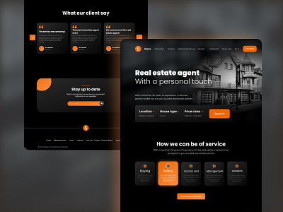 Real estate website redesign black branding design estate graphic design minimal orange realestate redesign ux web webdesign website