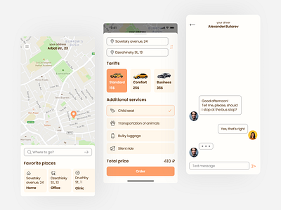 Taxi ordering app