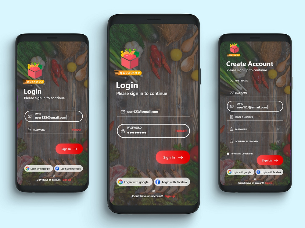 Grocery App - Login / SignUp by Samrat Dutta on Dribbble