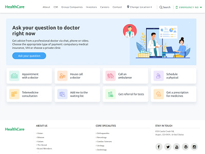 Healthcare - Hospital Website ambulance design doctor emergency health healthcare home home page hospital hospital emergency hospital management hospital website hospitality medical ui ux ux ui