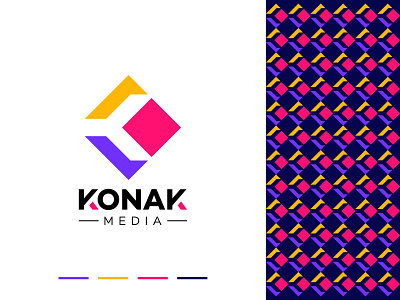 Konak Media branding coloful logo concept creative logo creative logo maker design icon logo logodesign typography