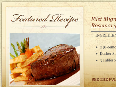 Featured Recipe ui design web design