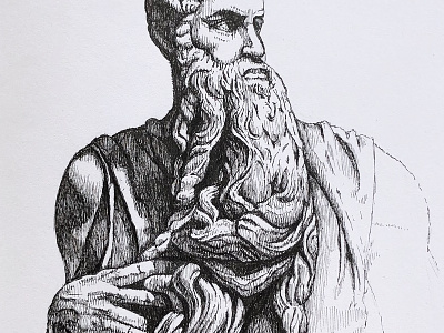 Michalengo's Moses drawing illustration pen and ink sketch