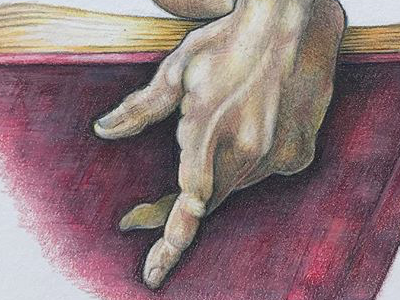 The Right Hand of the Prophet Daniel from the Sistine Chapel drawing illustration