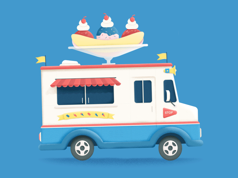 The Ice Cream Truck banana split gif ice cream ice cream truck truck