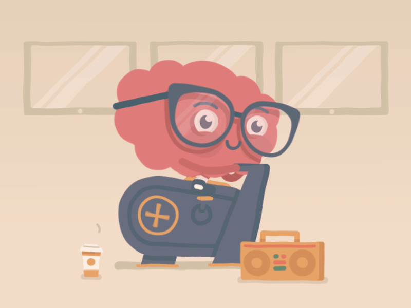 Train Your Brain after effects animation bike brain character gif gym loop treadmill