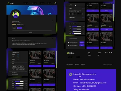 imbue profile page section ui