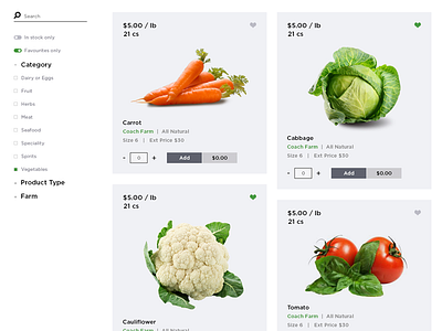 eCommerce website for Farmer and Buyer buy buyer cart category ecommerce fahaddesigns farmer foodproduct organic ui ux websitelisting