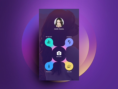 Interactive Menu - Mobile App appforwomens fahaddesigns fd girlapp icons landingmenu menu menuicons mobileapp sidemenu ui ux